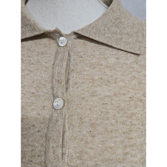 Tuckernuck Casual Polo Long Sleeve Shirt Sweater Linen Blend Beige Size XL/XXL - Picture 3 of 10